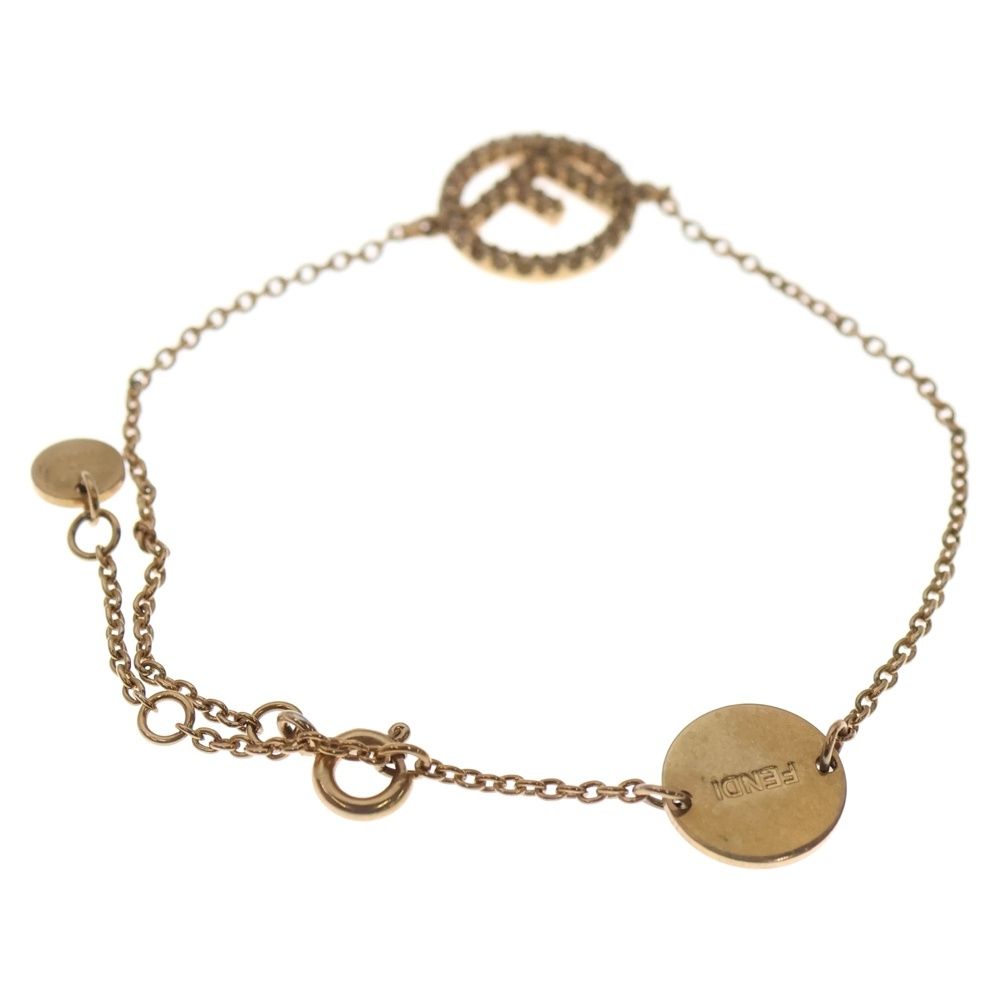 FENDI (フェンディ) エフイズ ブレスレット ラインストーン ピンク