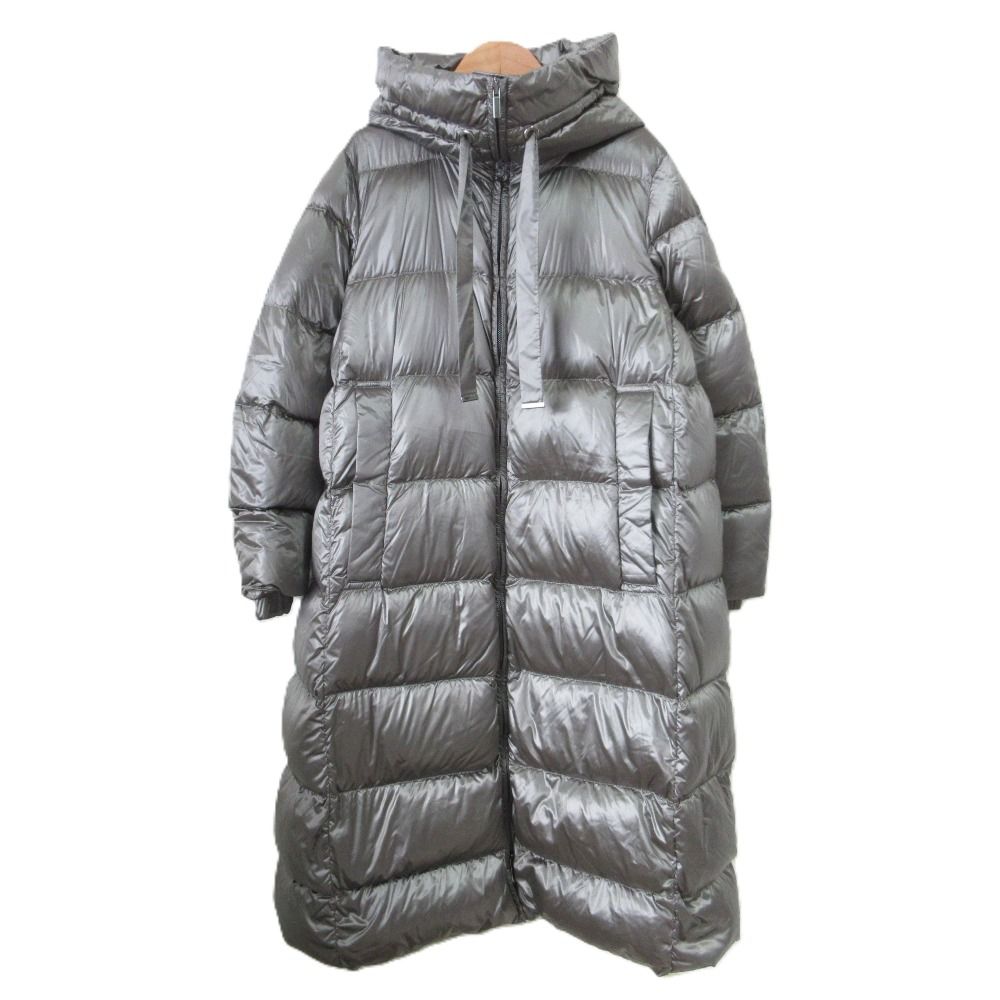 MaxMara CUBE光沢グレー ロンググースダウンジャケット　美品 MaxMara CUBE光沢グレー ロンググースダウンジャケット 美品 - メルカリ
