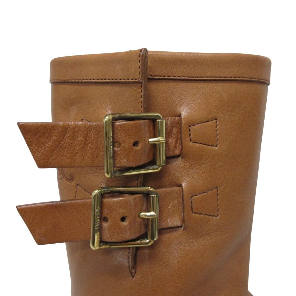 新品同様 CELINE セリーヌ バルキー ハーネス レザー ミッドバイカー