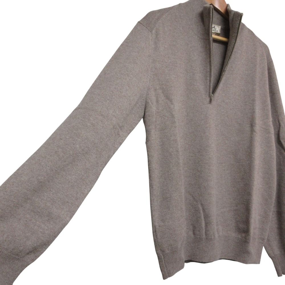 HERMES エルメス カシミヤ ハーフジップ ニット セーター HERMES☆カシミヤ☆エルメス☆ハーフジップセーター - メルカリ