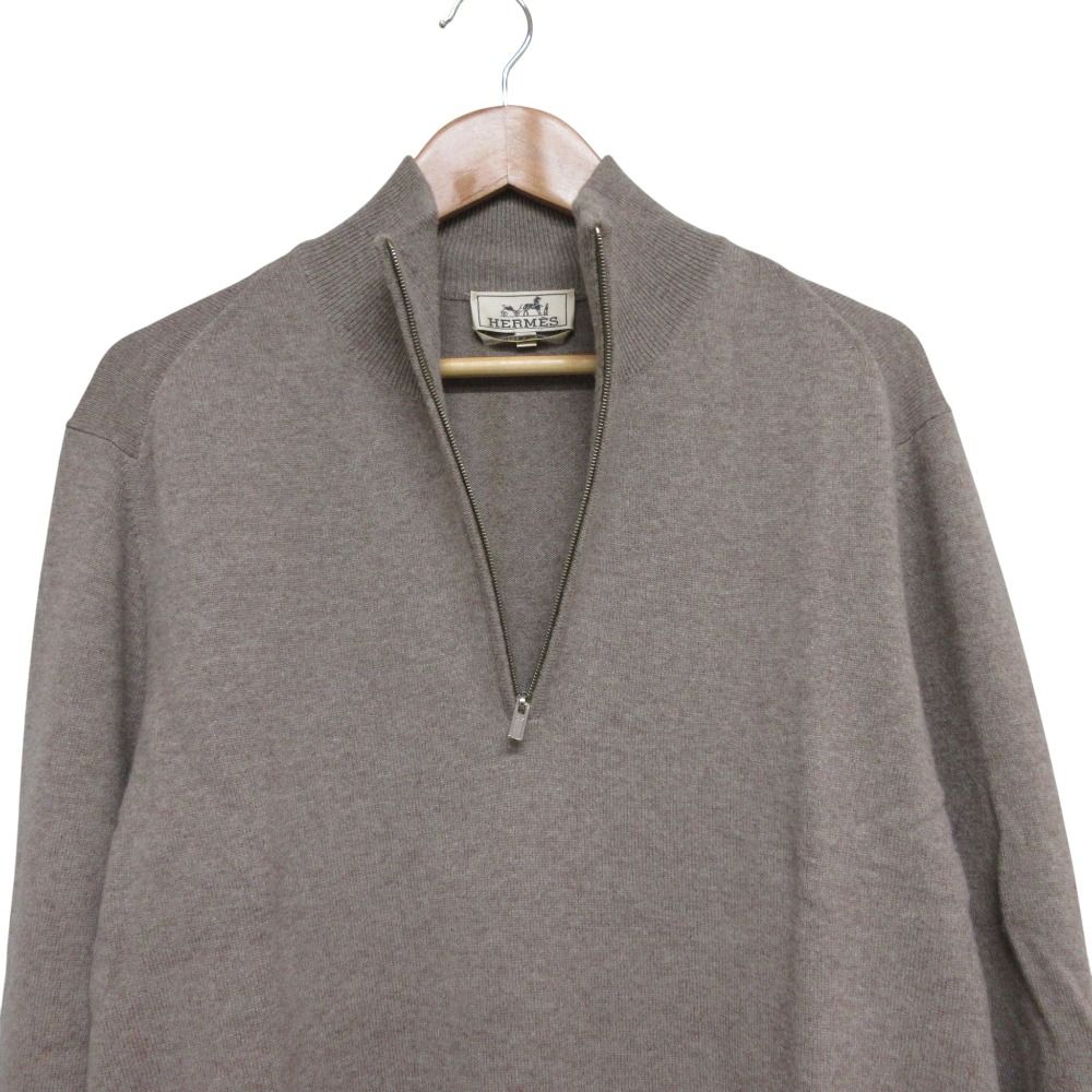 良品 HERMES エルメス ハーフジップ カシミヤ100％ ドライバーズ