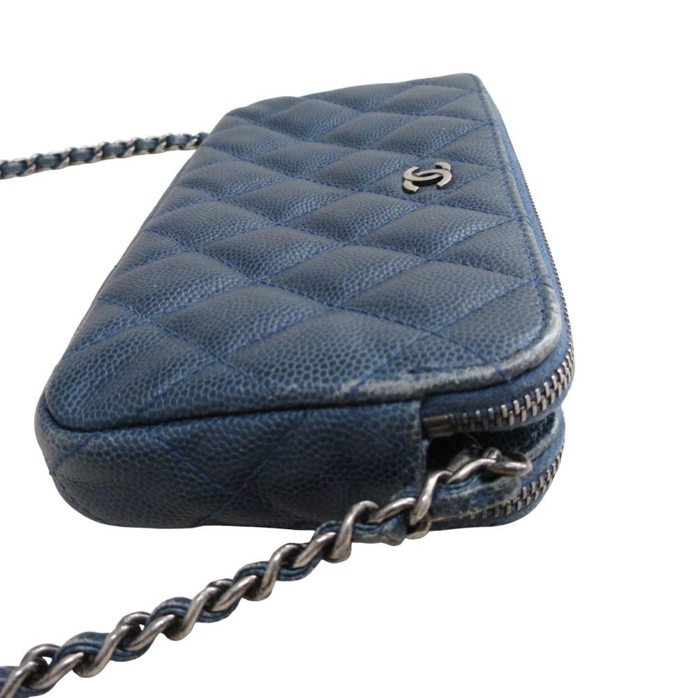 CHANEL シャネル マトラッセ キャビアスキン チェーンウォレット