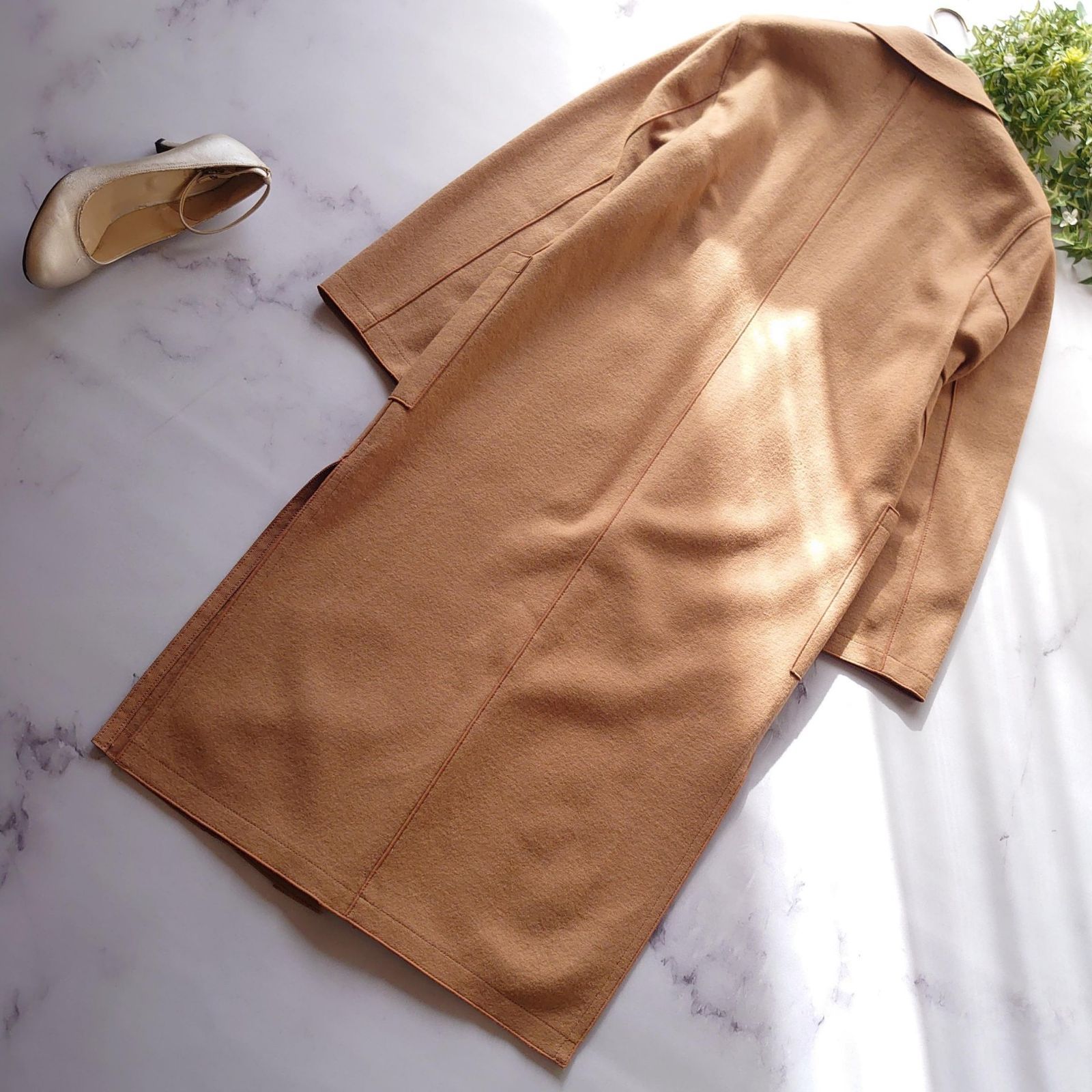 【極美品】ベイジ BEIGE★ウールリバーコート ロング チェスターコート ベイジ, BEIGE, ZION / ウールロングチェスターコート （Camel