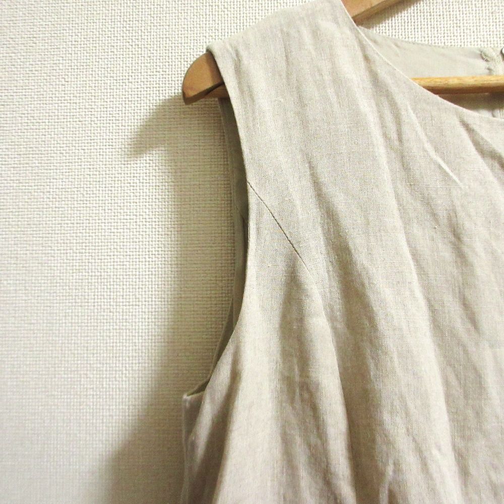 美品 FOXEY フォクシー リネン ノースリーブワンピース 38365 サイズ38