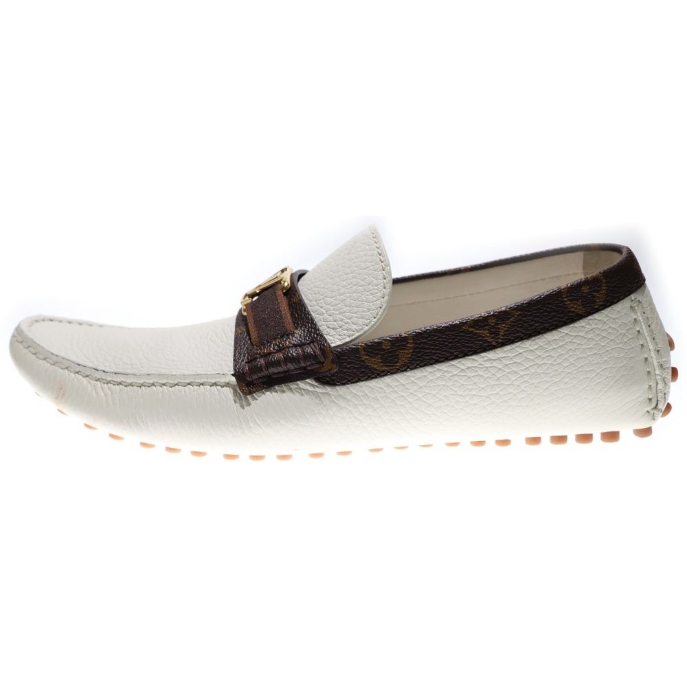 LOUIS VUITTON (ルイヴィトン) モノグラム LVロゴ レザー ローファー