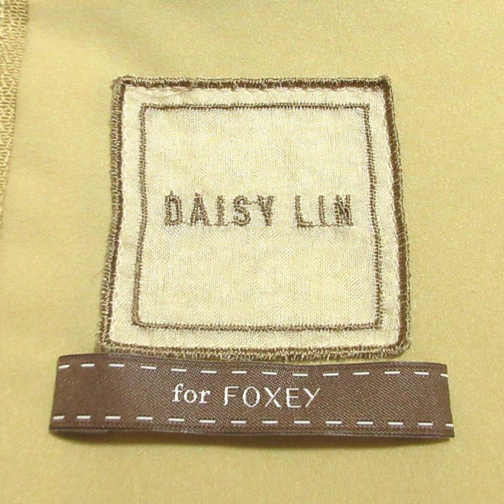美品　Daisy lin for FOXEY ワンピース ウール 38 ベージュ FOXEY（フォクシー） 新品同様 Dress Eleine ウールシルク リボン 長袖