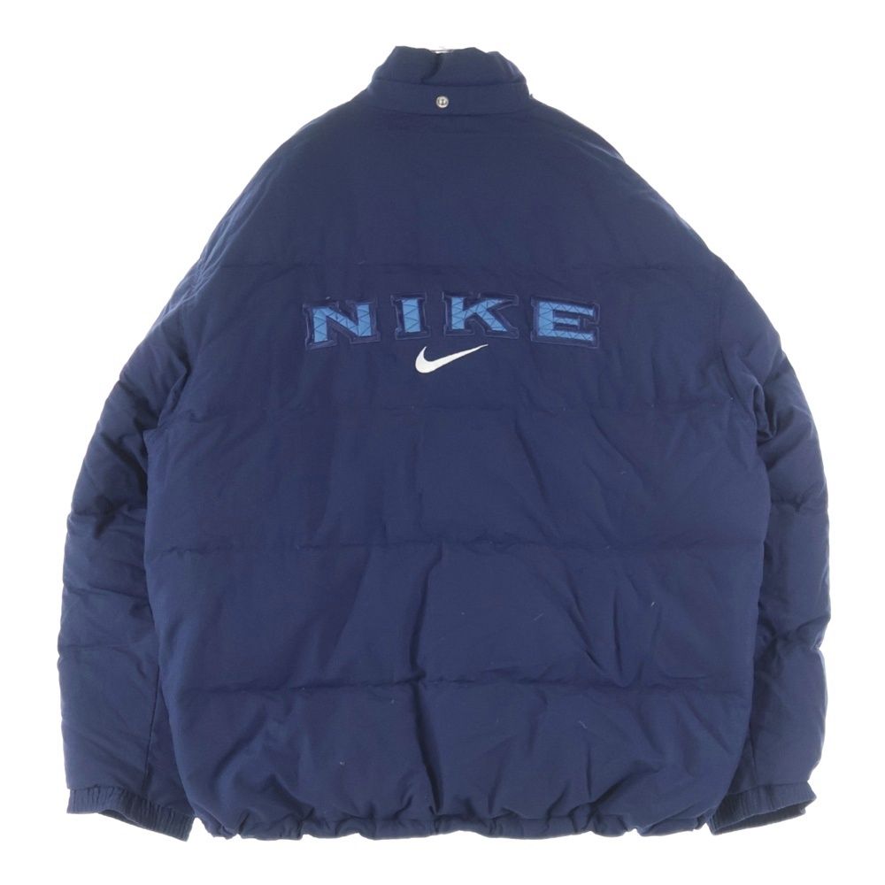NIKE ナイキ 90s-00s 銀タグ リップストップ スウォッシュ PUFFY DOWN JACKET ダウンジャケット ネイビー NIKE (ナイキ) 90s-00s 銀タグ リップストップ スウォッシュ PUFFY
