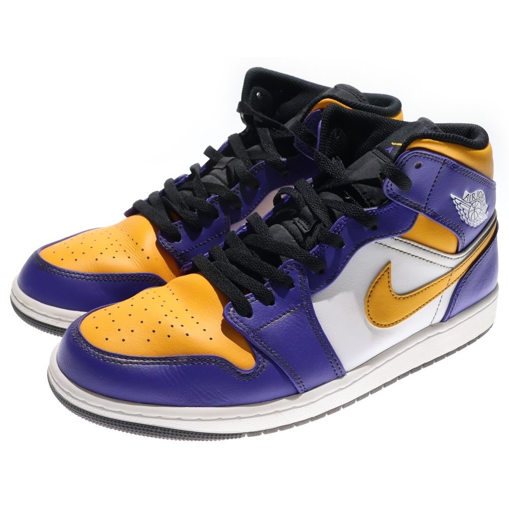 【中古品】NIKE エアジョーダン1 ハイカットスニーカー US11/29cm NIKE (ナイキ) AIR JORDAN 1 MID LAKERS エアジョーダン1 ミッドカット