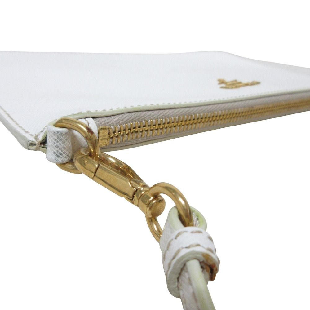 美品 PRADA プラダ サフィアーノ レザー アクセサリーポーチ バッグ