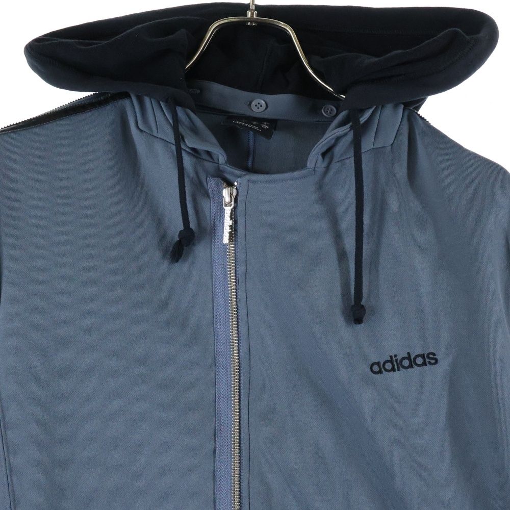 adidas ジップアップジャケット 黒/青グレー　M  新品未使用 中古・古着通販】adidas (アディダス) エキップメント トラックトップ