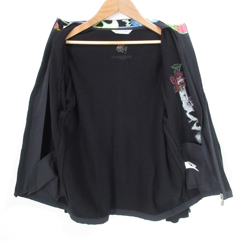 良品 LEONARD SPORT レオナールスポーツ フラワー刺繍 ニットブルゾン