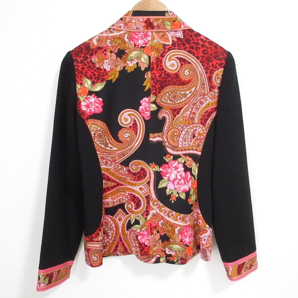 美品 LEONARD レオナール フラワー ペイズリー柄 切り返しテーラード