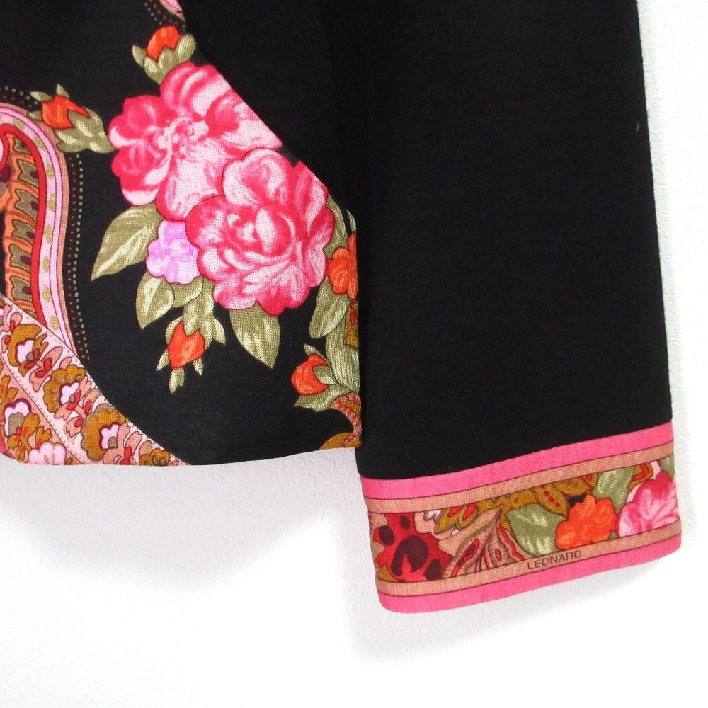 美品 LEONARD レオナール フラワー ペイズリー柄 切り返しテーラード