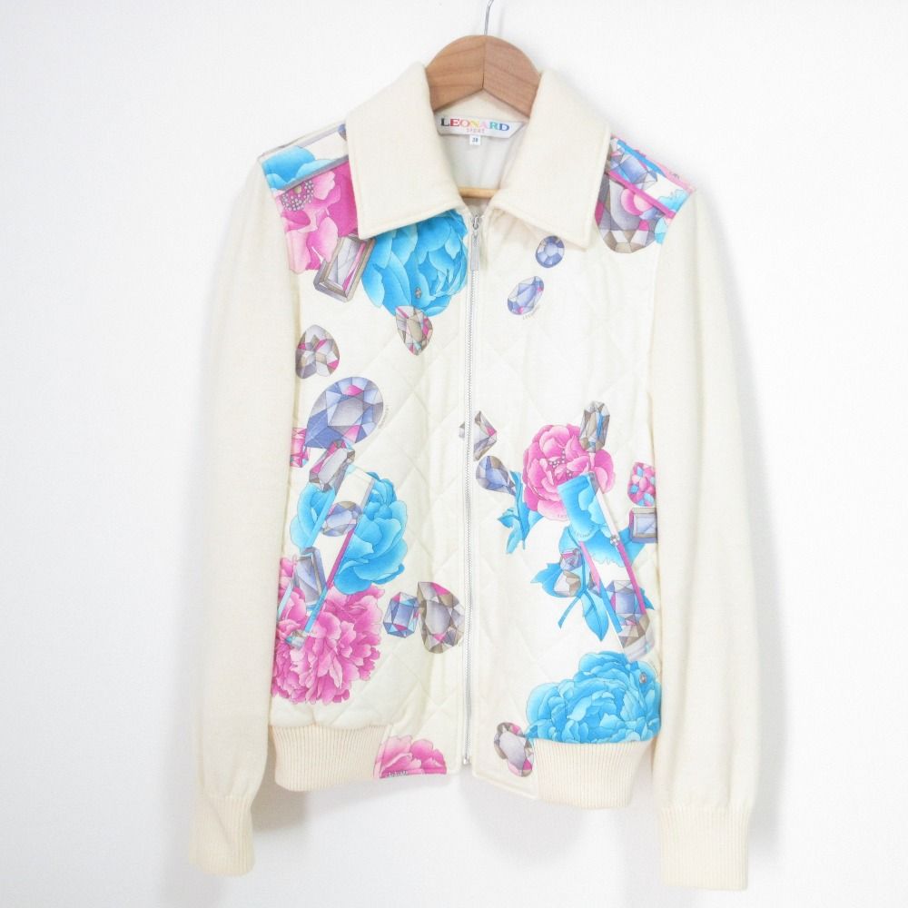 良品 LEONARD SPORT レオナール スポーツ ジュエリー柄 ニットスリーブ