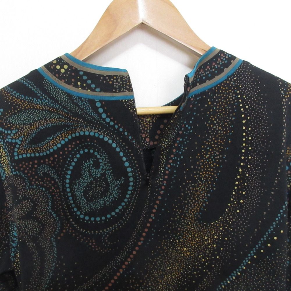 ✨美品✨レオナール カットソー トリム ペイズリー柄 花柄 ウール シルク L ✨美品✨レオナール カットソー トリム ペイズリー柄 花柄 ウール シルク L