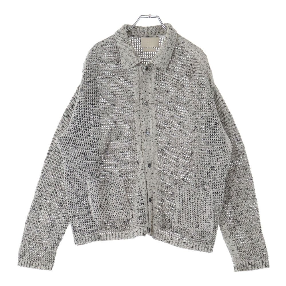 yoke メッシュニットカーディガン YOKE | MESHED KNIT CARDIGAN(OCEAN NAVY) | メッシュニット