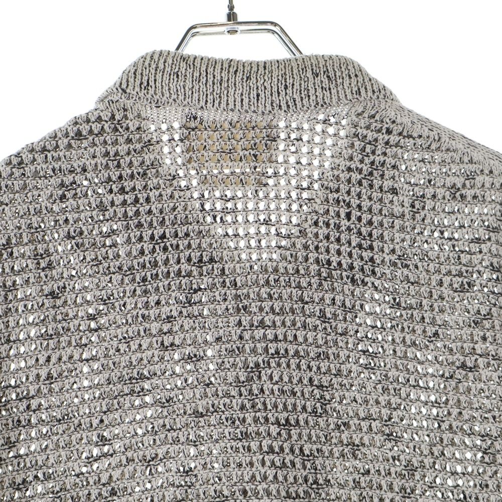 【極美品】YOKE メッシュ編み カーディガン グレー YOKE (ヨーク) 24SS MESH KNITTED BUTTONED CARDIGAN メッシュニット