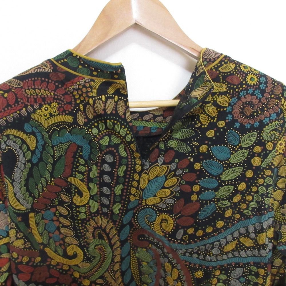 美品 LEONARD レオナール ペイズリープリント ウール×シルク 長袖