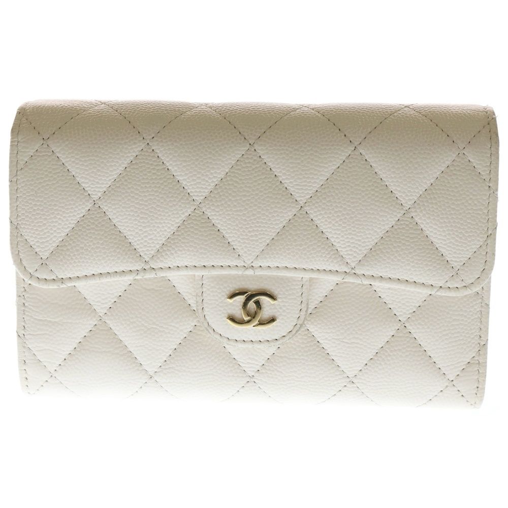 CHANEL (シャネル) マトラッセ キルティング 三つ折り財布 長財布