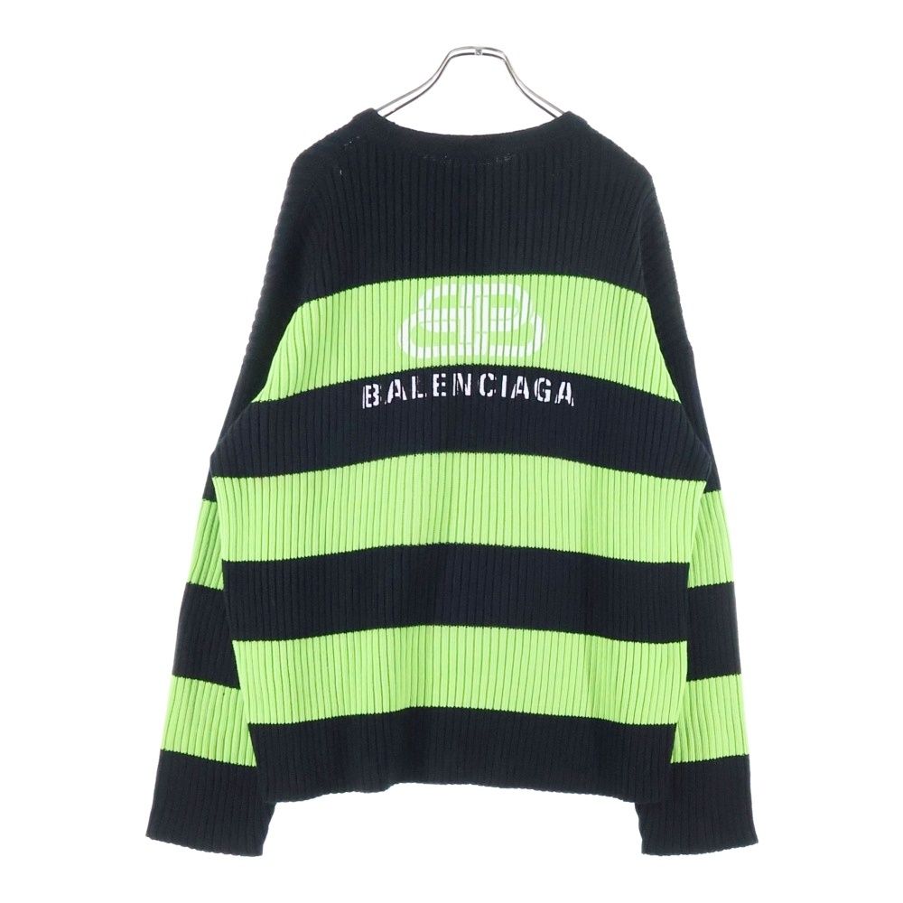 BALENCIAGA (バレンシアガ) 21SS バックBBロゴプリント ニットセーター