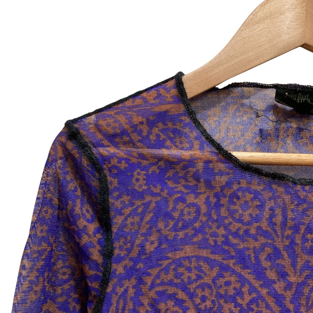 【未使用】ジャンポールゴルチエフェム　ペイズリー風　パワーネット　サイズ40 未使用】ジャンポールゴルチエフェム ペイズリー風 パワーネット サイズ40