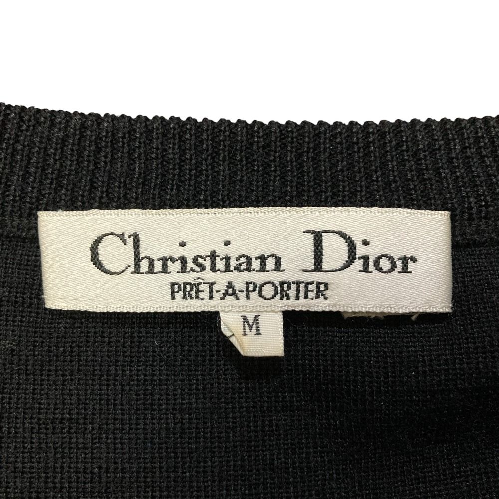 美品 Christian Dior クリスチャンディオール ヴィンテージ DIOR刺繍 V