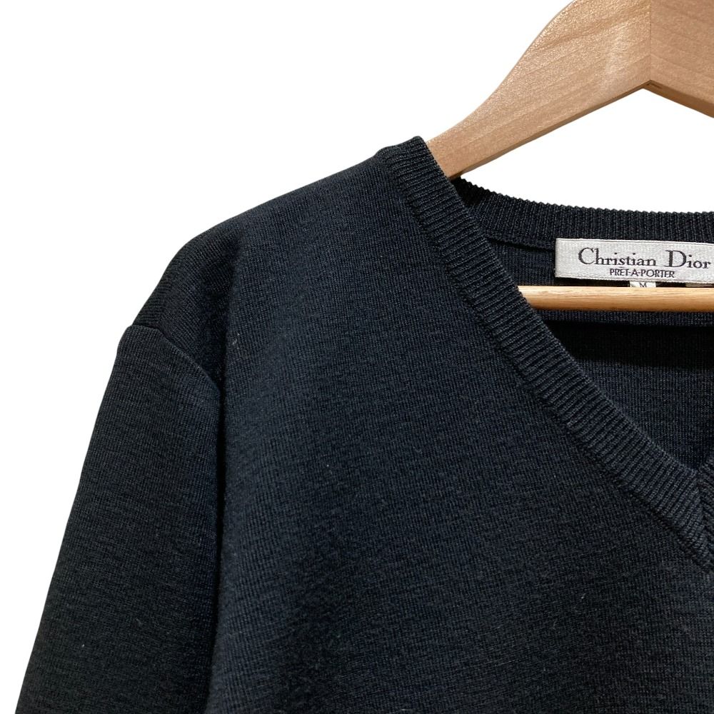美品 Christian Dior クリスチャンディオール ヴィンテージ DIOR刺繍 V