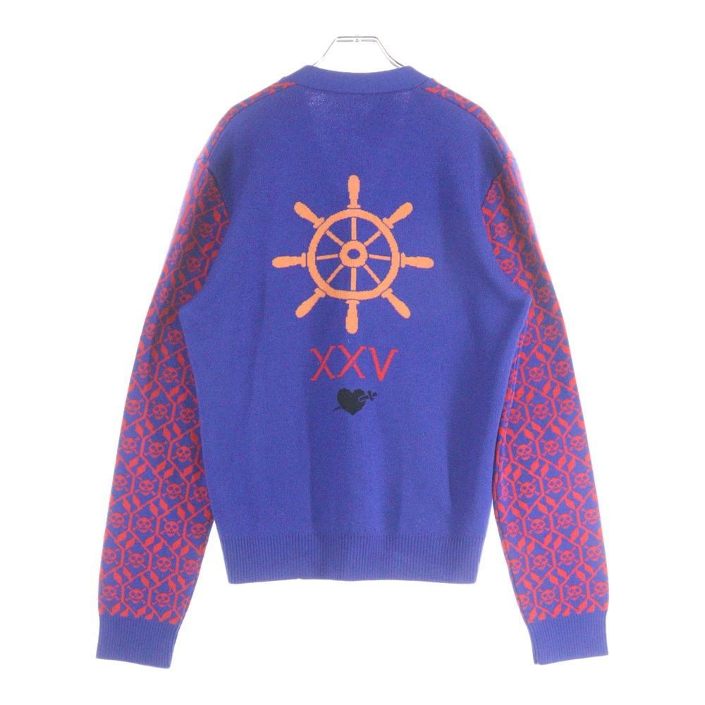 GUCCI (グッチ) スカル総柄ジャガード ウールニット 長袖カーディガン