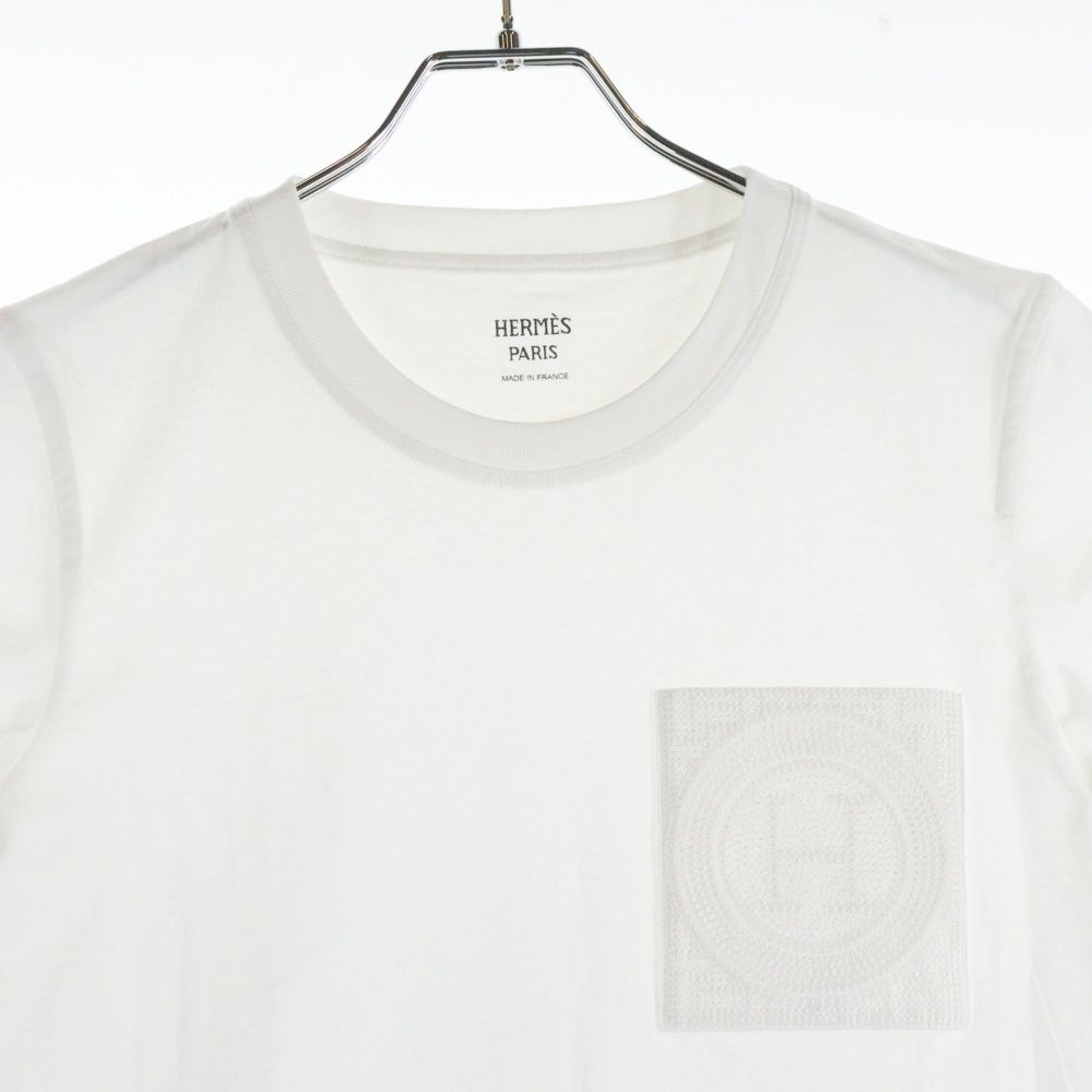 HERMES (エルメス) 23AW モザイク Hロゴ 刺繍 クルーネック 半袖
