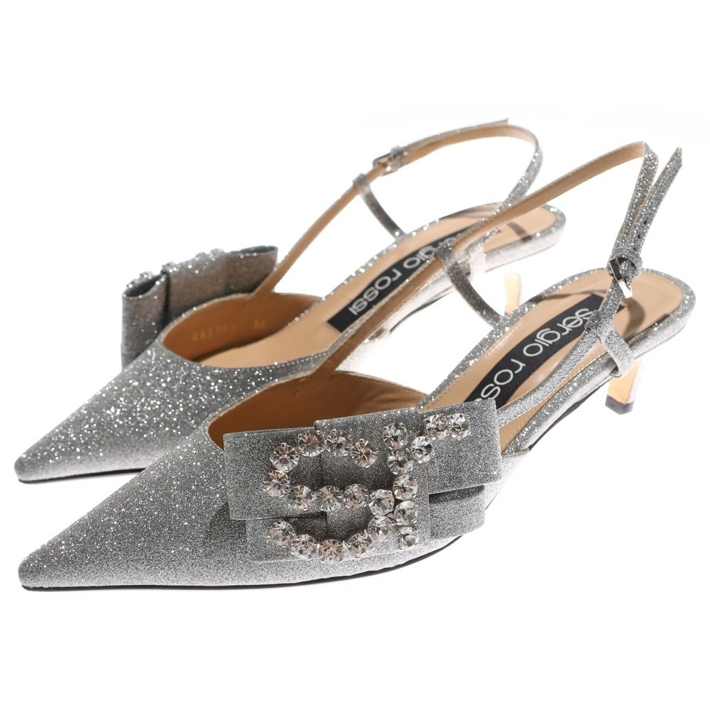 Sergio Rossi (セルジオロッシ) SR ICONA ビジューロゴ ラメグリッター