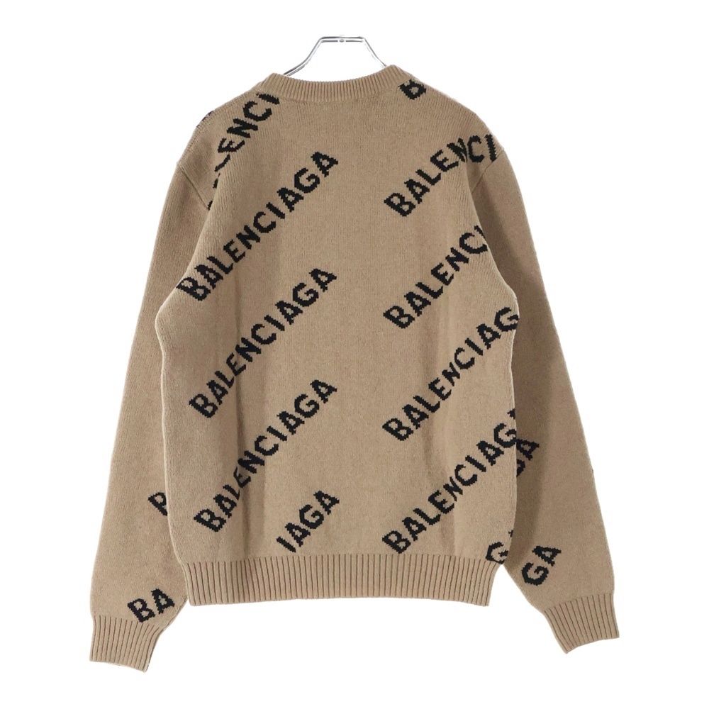 美品　バレンシアガ　 オールオーバーロゴ　スクリブル　セーター　ジャガードニット BALENCIAGA (バレンシアガ) 20AW オールオーバーロゴジャガード クルー