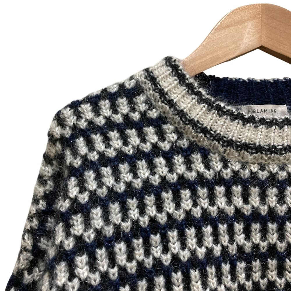 美品 22AW BLAMINK ブラミンク ジャガード3Gロングスリーブニット  