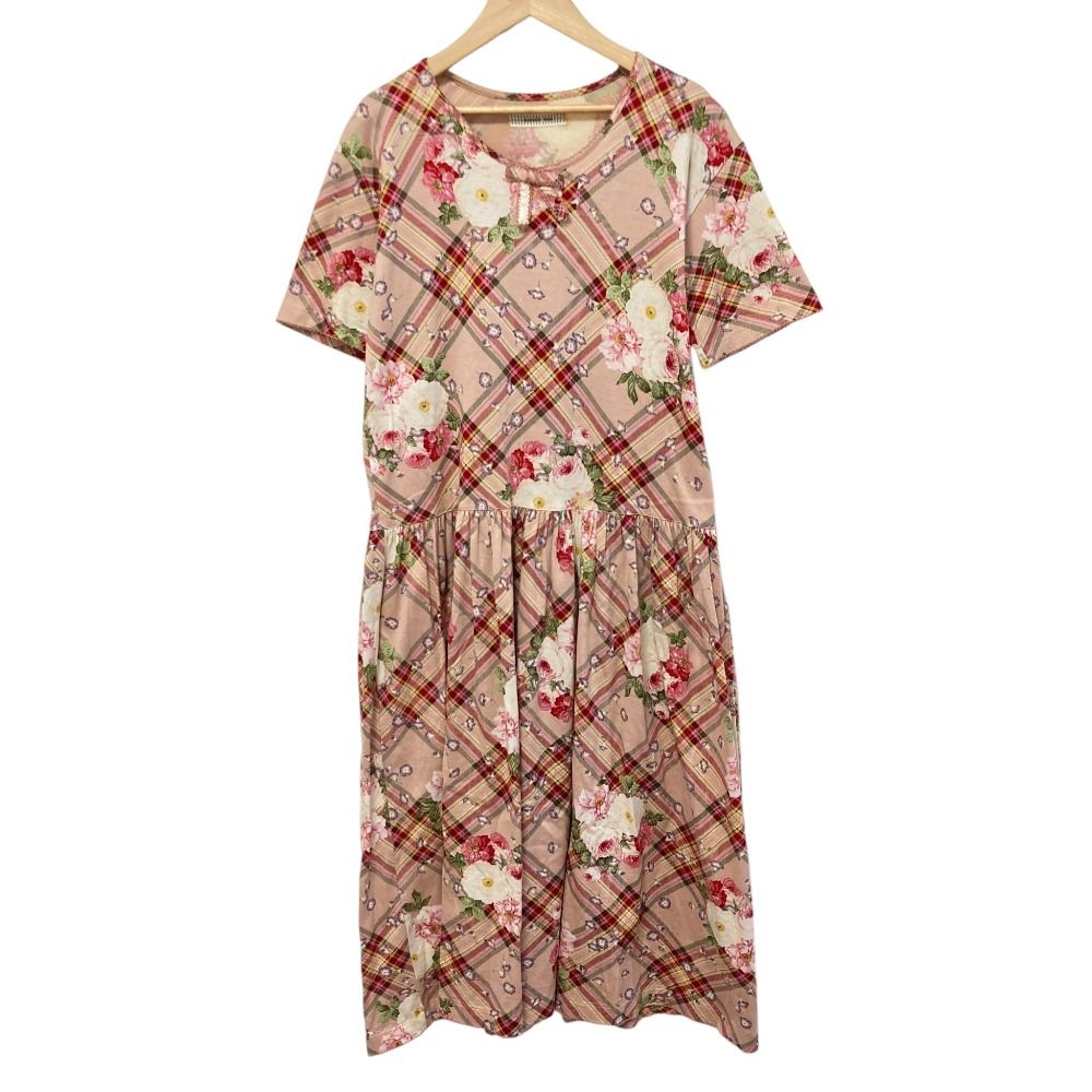 良品 KANEKO ISAO カネコイサオ レース リボン フラワープリント