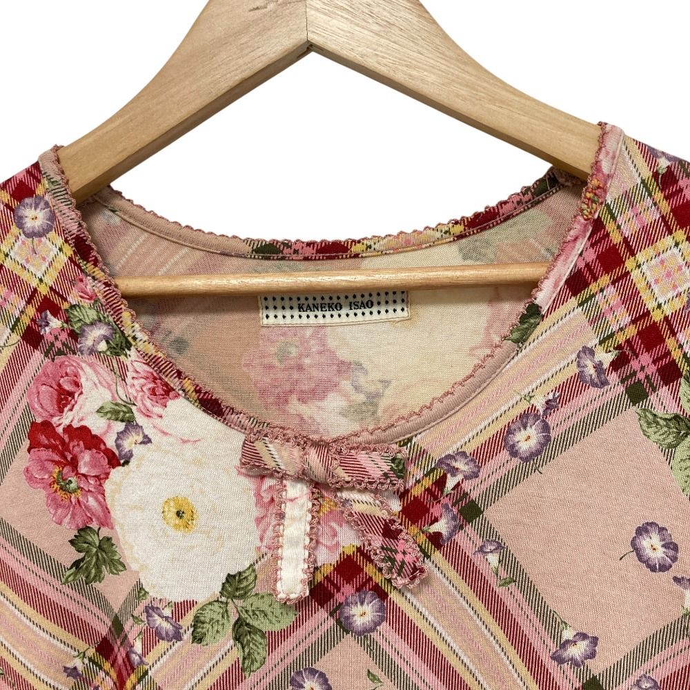 良品 KANEKO ISAO カネコイサオ レース リボン フラワープリント