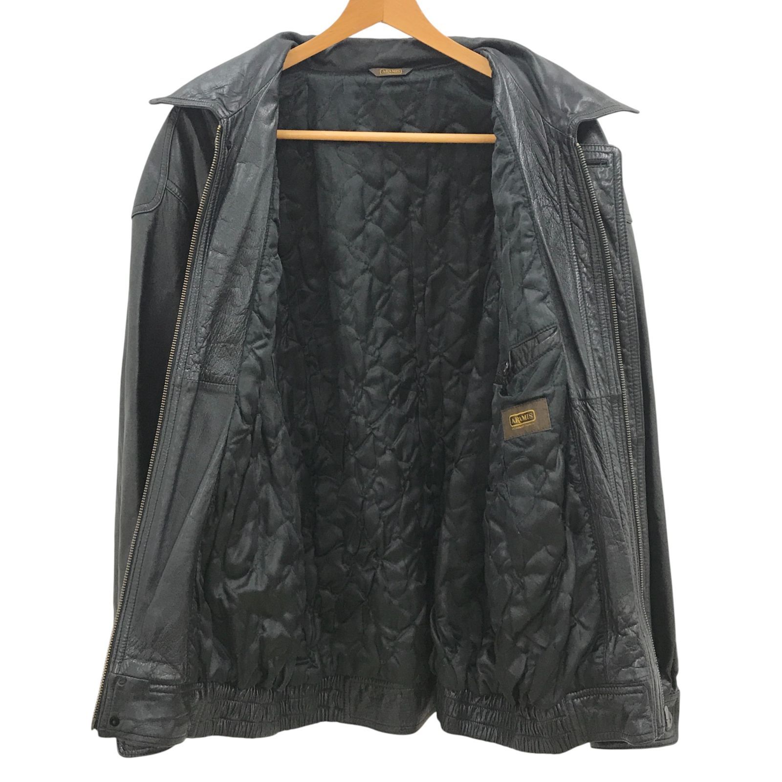 ZM1705【美品】ARAMIS アラミス ラムレザージャケット 羊革 黒 サイズL 