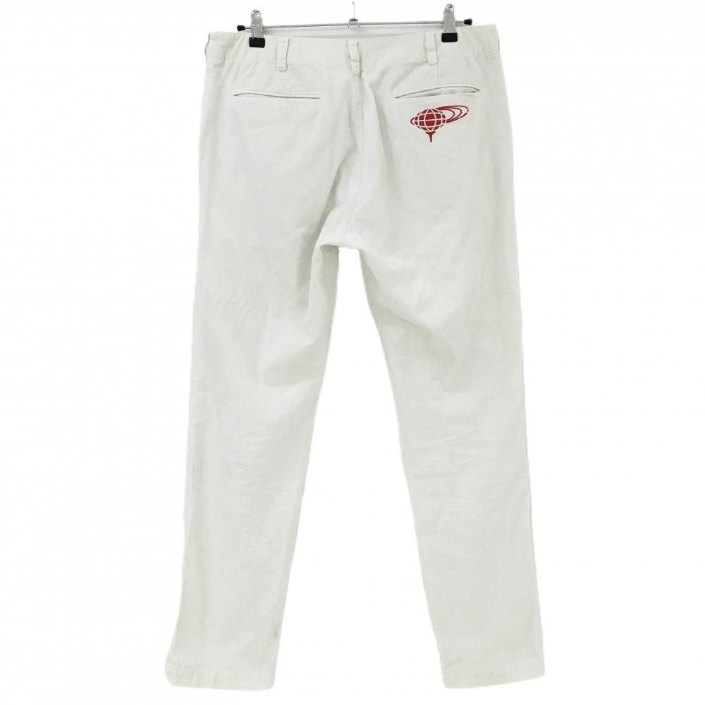 ビームスゴルフ コーデュロイパンツ 白系 ロゴ刺しゅう メンズ L