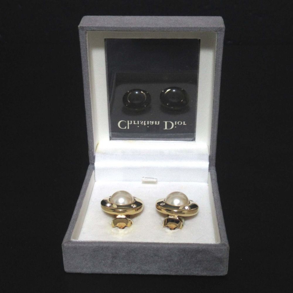 美品 Christian Dior クリスチャンディオール フェイクパール クリップ