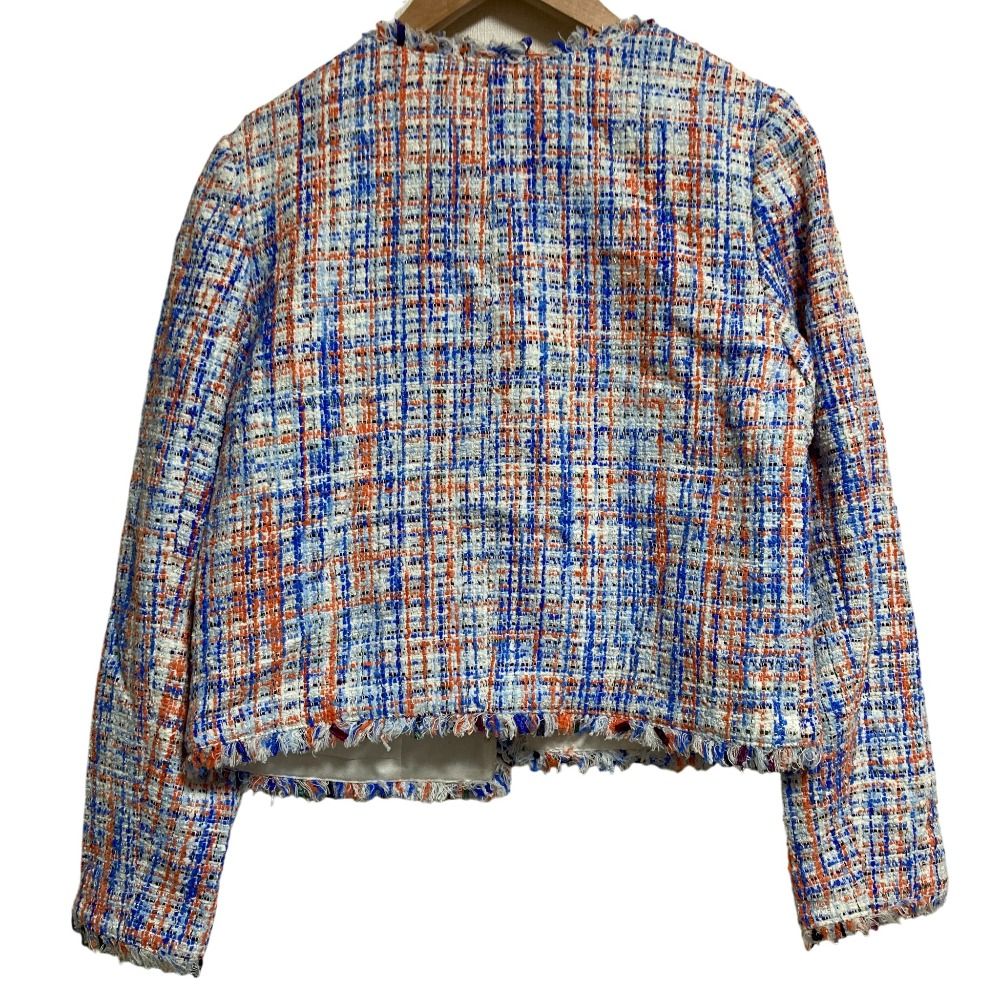 【未使用】ルーニィ　ツイードジャケット　38サイズ 美品 LOUNIE ルーニィ ツイード ノーカラージャケット サイズ38 マルチ