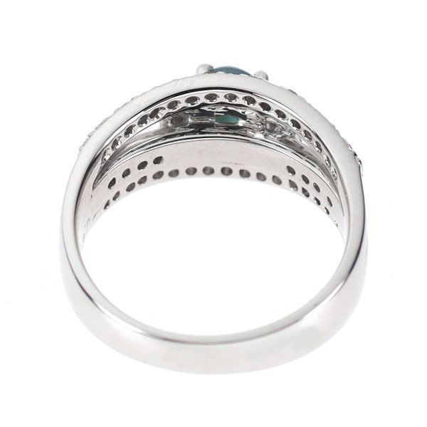 Pt900 アレキサンドライトキャッツアイ ダイヤモンド リング 0.673ct