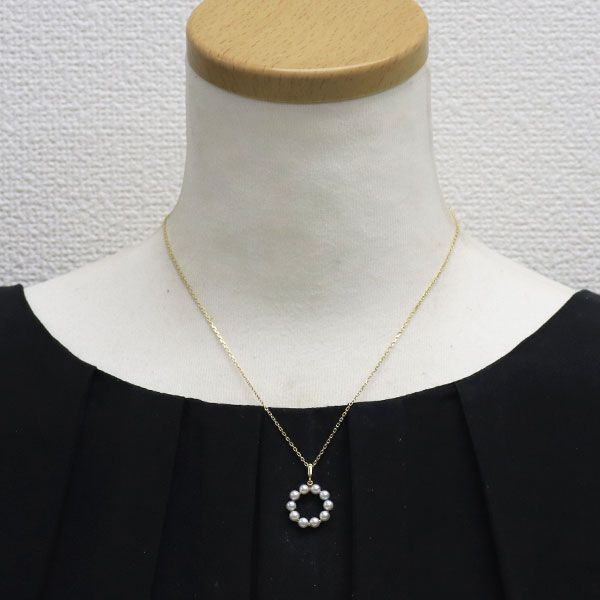 ミキモト K14YG アコヤベビーパール ペンダントネックレス 径約3.5mm