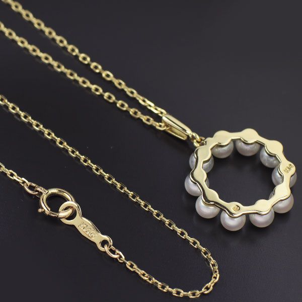 ミキモト K14YG アコヤベビーパール ペンダントネックレス 径約3.5mm