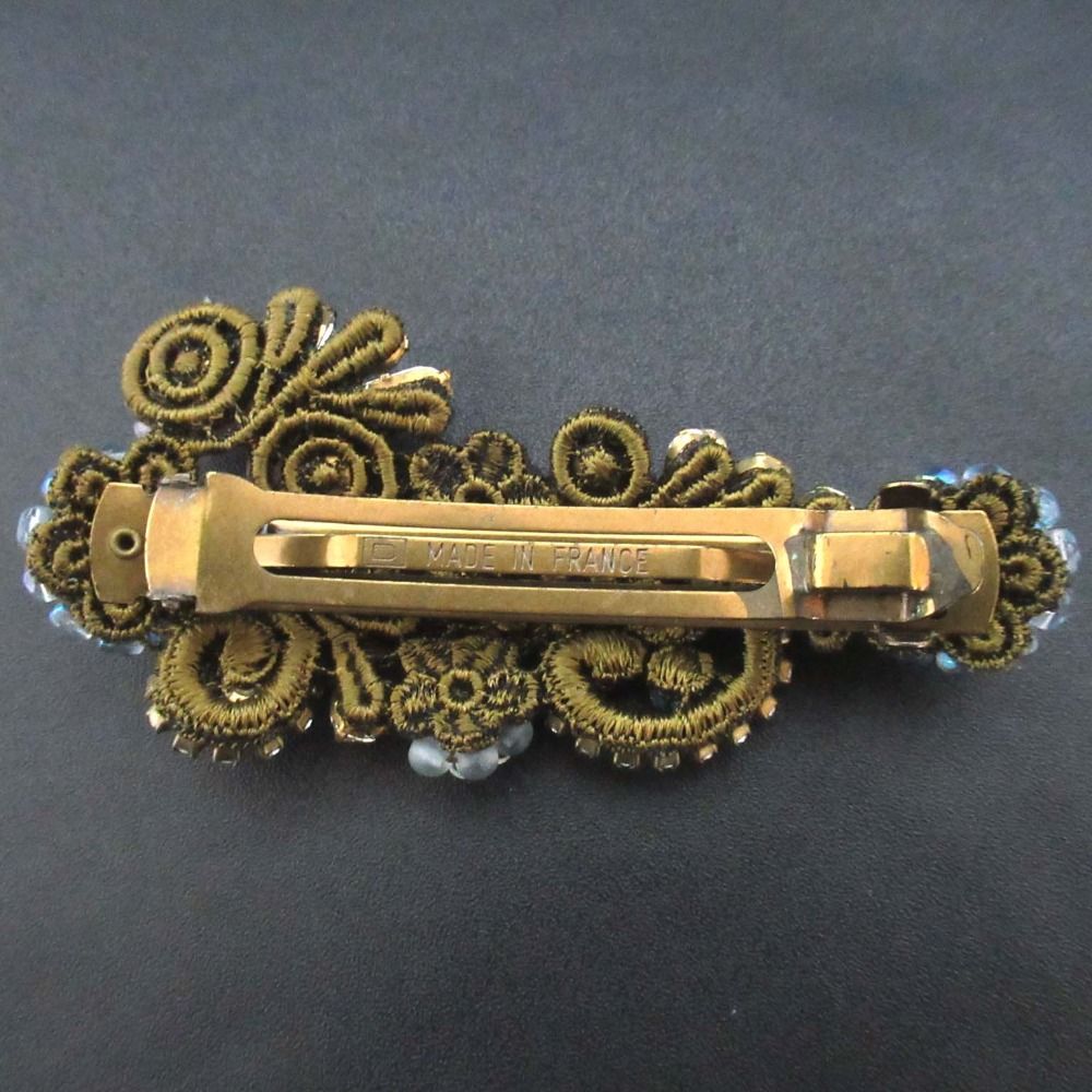 美品 Michal Negrin ミハエルネグリン レース ビジュー バレッタ ヘア