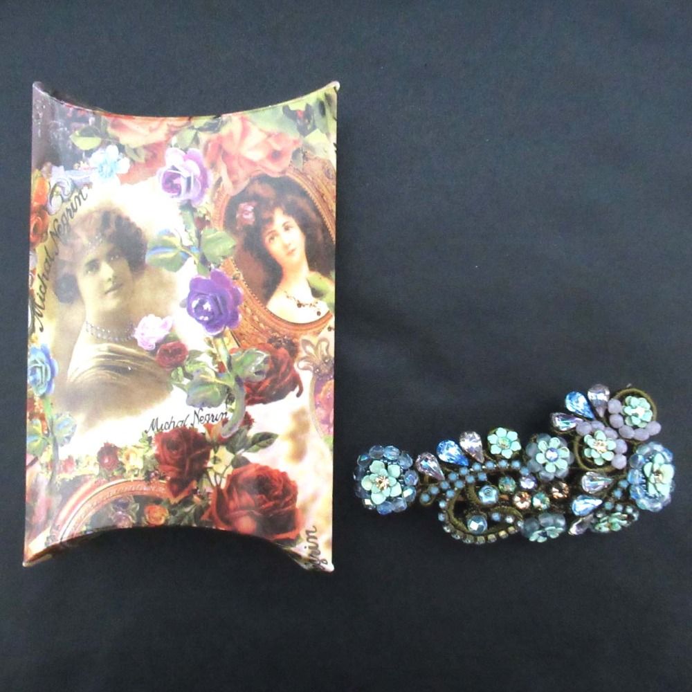 美品 Michal Negrin ミハエルネグリン レース ビジュー バレッタ ヘア