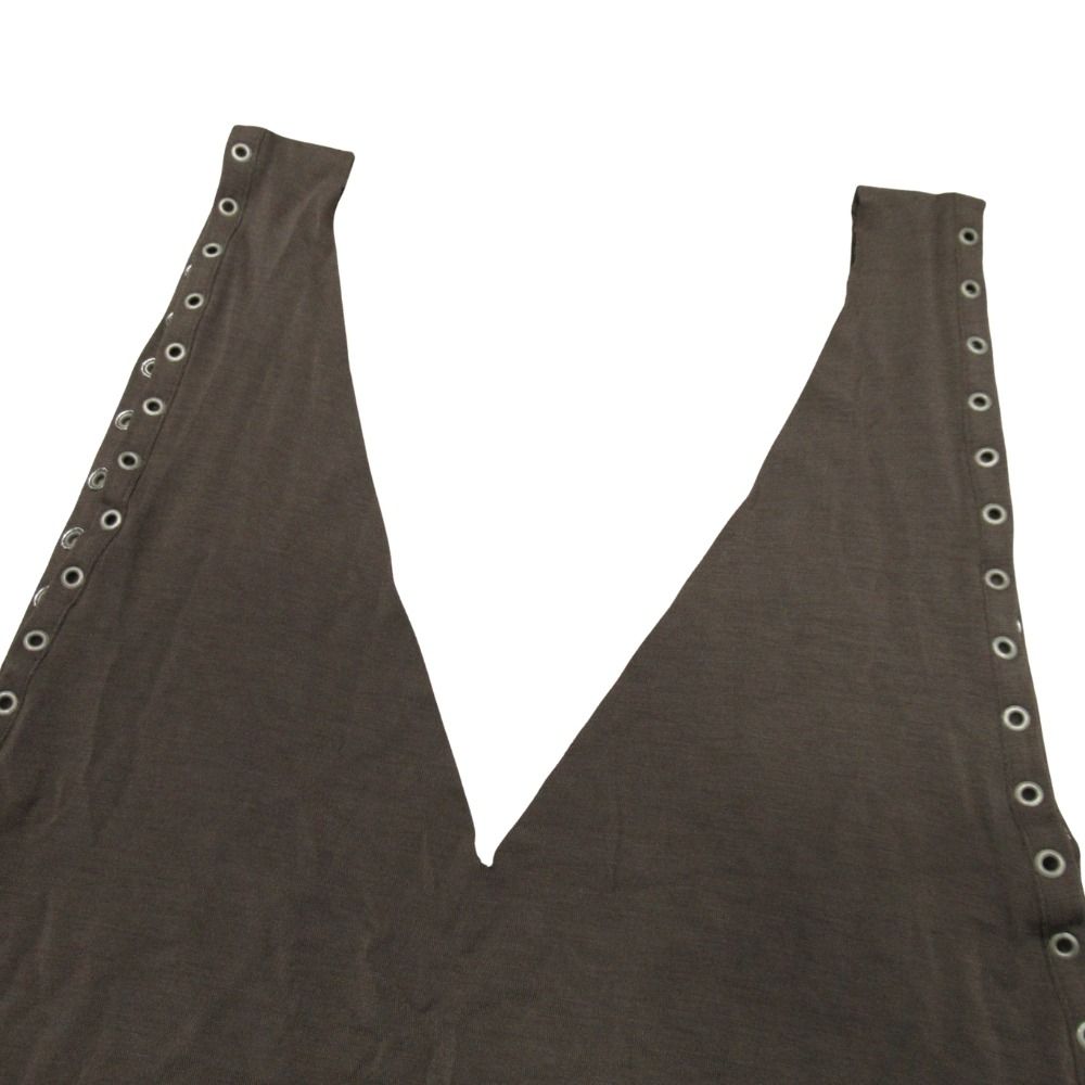 【中古】ルグランブルー L.G.B GODS VOICE タンクトップノースリーブカットソー 0 ブラック ベージュ レディース 未使用 L.G.B. ルグランブルー ハトメ金具 装飾 タンクトップ