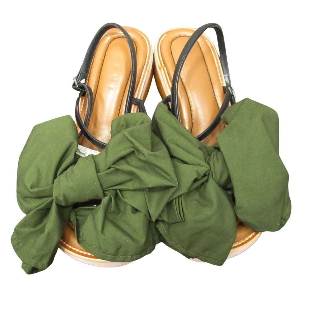 MARNI リボンサンダル 良品 MARNI マルニ ビッグリボン サンダル バックストラップ ウッド