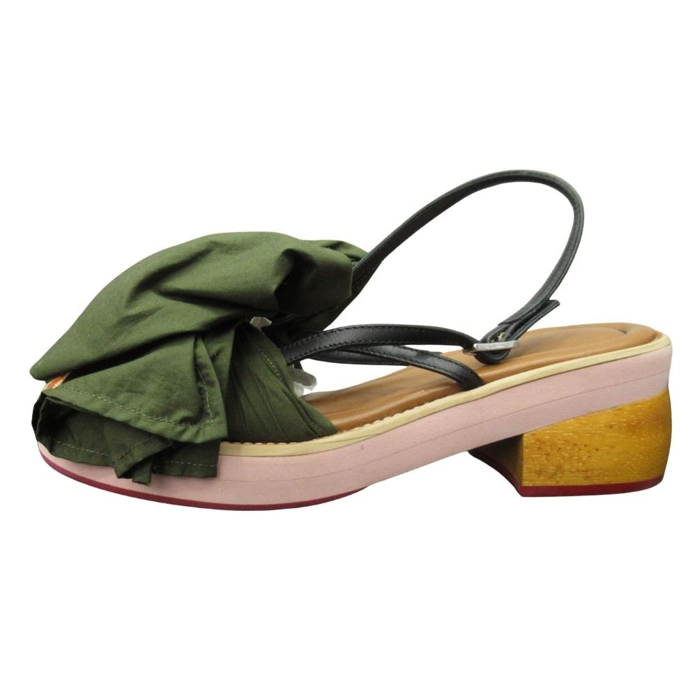 良品 MARNI マルニ ビッグリボン サンダル バックストラップ ウッド