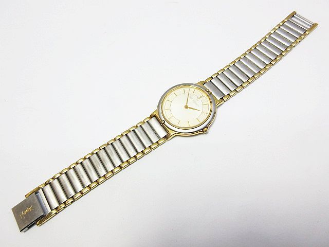 電池交換済 YSL イヴサンローラン クオーツ QZ コンビ 腕時計 4620