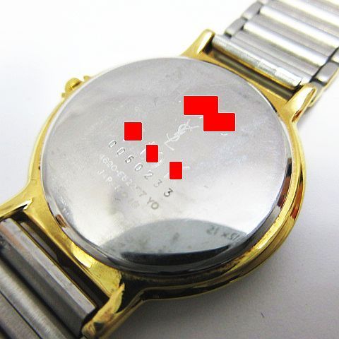 電池交換済 YSL イヴサンローラン クオーツ QZ コンビ 腕時計 4620