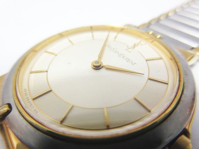 電池交換済 YSL イヴサンローラン クオーツ QZ コンビ 腕時計 4620