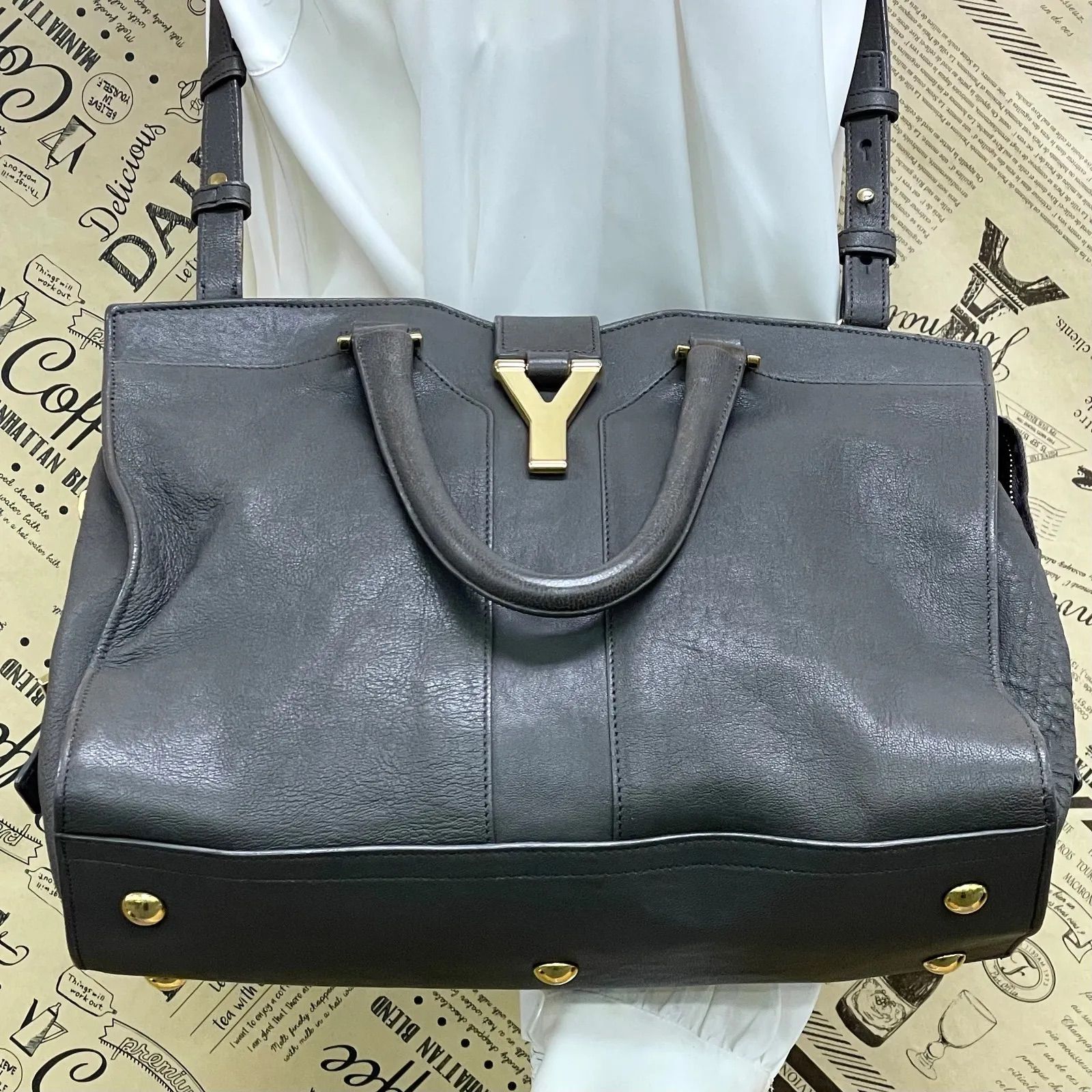 サンローランパリ Yライン プチカバス ハンド ショルダーバッグ